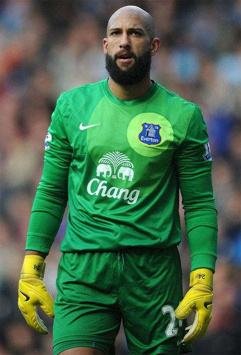 Tim Howard Beard Dreads, Tim Howard, Everton Football Club, Sports Mix, Hot Blue, Everton Fc, Stoke City, Usa Soccer, Soccer Goal