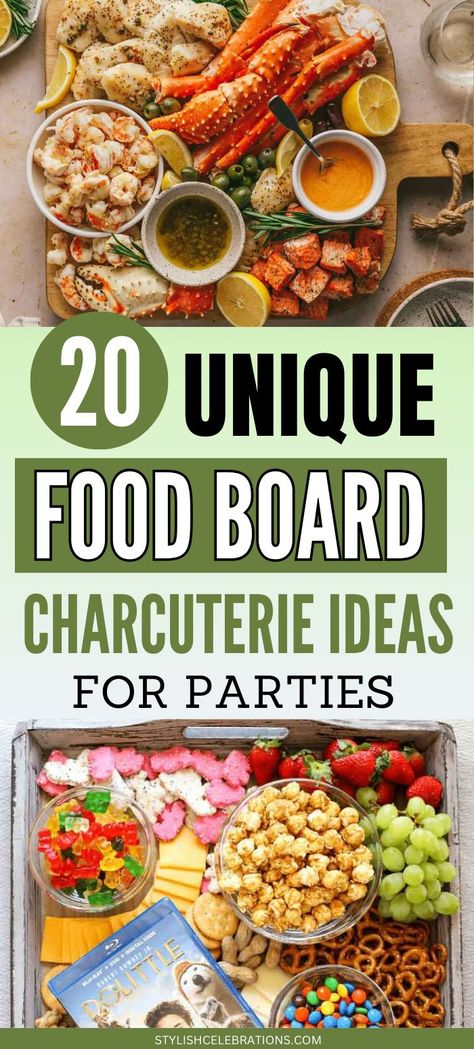 20 Unique Food Board Charcuterie Ideas for Parties Grazing Snack Ideas, Non Refrigerated Charcuterie Board, Unique Grazing Board, Savory Boards Ideas, Layered Charcuterie Board, Non Charcuterie Board Ideas, Farm Charcuterie Board, Party Board Ideas Food, Anything But Charcuterie Board Ideas