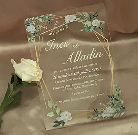 Xv Invitations, Quince Invites, Menu Acrylic, Invitation Ribbon, Baddie Lifestyle, Blank Wedding Invitations, Rose Wedding Theme, Amazon Wedding, Acrylic Card