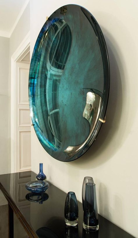 Concave Mirror by Christophe Gaignon, France, 2015 | From a unique collection of antique and modern wall mirrors at https://www.1stdibs.com/furniture/mirrors/wall-mirrors/ Concave Mirror, Concave Mirrors, Wall Mirror Diy, Store Concept, Tinted Mirror, Mirror Inspiration, Antique Mirror Wall, Mirror Wall Bedroom, Mirror Design Wall