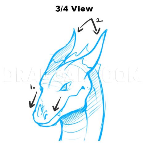 How To Draw Dragon Heads, Step by Step, Drawing Guide, by Dawn | dragoart.com Dragon Head Drawing, Dragon Tutorial, Dragon Inspiration, Making Characters, Animal Poses, Dragon Poses, Magic Creatures, Dragon Anatomy, Dragon Base