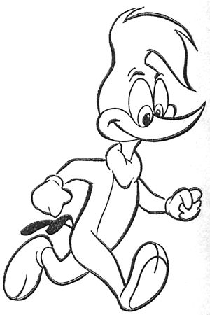 Classic Cartoon Characters Drawings, Woody Woodpecker Tattoo, Woody Woodpecker Drawing, Cartoon Characters To Draw, Easy Step By Step Drawing, Woody Woodpecker, Easy Cartoon Drawings, Disney Art Drawings, Dog Coloring Page