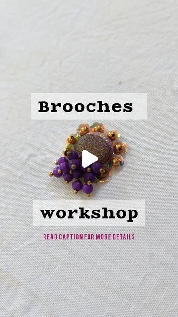 Brooches Work For Blouse, Brooches Blouse Design Tutorial, Brooch Work Blouse Design, Brooches Blouse Design, Brooch Work, Summer Workshop, Fabric Brooches, Brooch Design, Applique Blouse