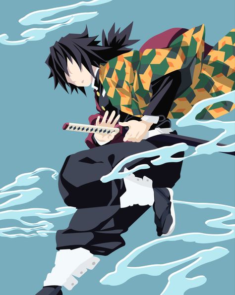 Minimalist Vector Design of Tomioka Giyuu - Demon Slayer Tuft Idea, 18th Birthday Gifts For Best Friend, Tomioka Giyuu, Desktop Background, Anime Heaven, Minimalist Wallpaper, Cool Anime Pictures, Haikyuu Anime, Wallpaper Iphone Cute