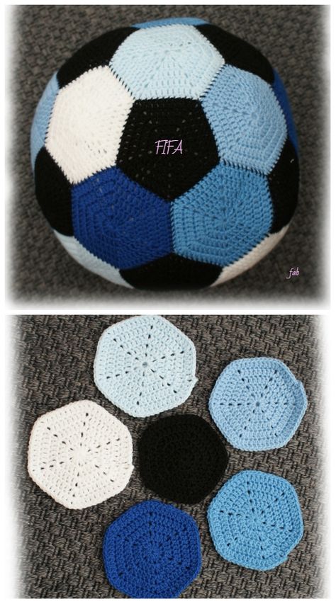 Crochet Soccer Ball Crochet Pattern Crochet Soccer Ball, Crochet Soccer, Crochet Game, Crochet Ball, Pola Amigurumi, Crochet Baby Toys, Crochet Basket Pattern, Crochet Cushions, Haken Baby