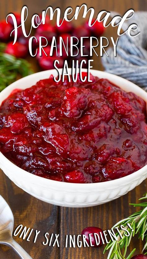 Homemade Cranberry Sauce Recipe, Fresh Cranberry Recipes, Fresh Cranberry Sauce, Best Cranberry Sauce, Easy Cranberry Sauce, Cranberry Orange Sauce, Dinner Then Dessert, Thanksgiving Food Sides, Homemade Cranberry Sauce