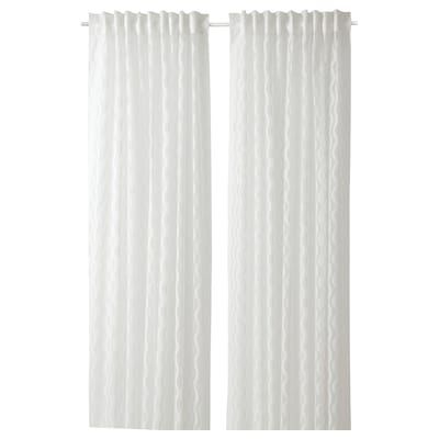 LENDA Curtains with tie-backs, 1 pair, gray, 55x98" - IKEA Lenda Curtains, Family Room Curtains, Curtain Track System, Curtains Without Sewing, Outside The Window, Curtain Rings With Clips, Ikea Curtains, Buy Curtains, White Sheer Curtains