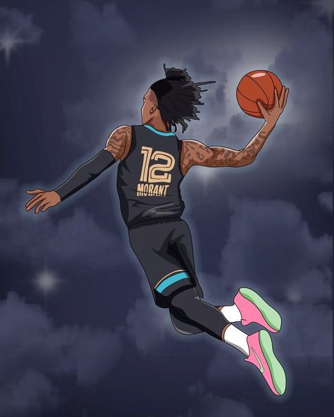 Xav on Instagram: “jamorant is back. Check my story for a wallpaper . . . #jamorant#nbaart#nbadesign#basketball#grizzlies#nba#stevenadams#jarenjacksonjr…” Nba Basketball Art, Nba Pictures, Basketball Art, Basketball Legends, A Wallpaper, My Story, Nba, Basketball, On Instagram