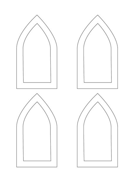 Window Templates Free Printable, Window Template, Cathedral Window, Aphmau Fan Art, Cathedral Windows, Church Windows, Card Board, Episcopal Church, Christmas Villages