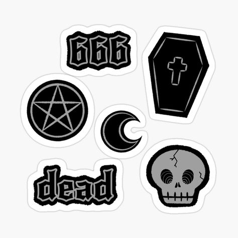 Emo Stickers Aesthetic, Goth Stickers Printable, Emo Stickers, Cute Gothic Stickers, Goth Stickers, Kawaii Goth Stickers, Metalhead Stickers, Goth Planner Stickers, Pen Tattoo