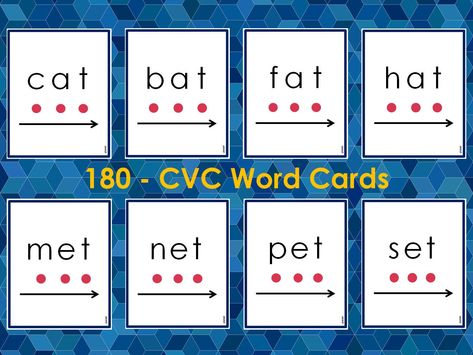 CVC Word Flash Cards Printable, CVC Word Cards, Phonics Printable, Kindergarten Printable, Sight Word Practice, Spellings, Literacy Centre Cvc Flashcards, Preschool Phonics Activities, Read Kindergarten, Learn To Read Kindergarten, Consonant Words, Preschool Phonics, Digraph Words, Phonics Blends, Word Family Worksheets