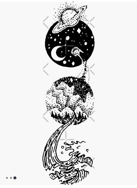 Moon Sun Tattoo, Celestial Tattoo, Food Tattoos, Pencil Drawings For Beginners, Water Tattoo, Galaxy Tattoo, Hip Tattoos Women, Floral Tattoo Sleeve, Sun Tattoos