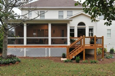 Reling Design, Under Deck, Deck Railing Design, Porch Storage, Deck Storage, Building A Porch, Deck Stairs, Porch Steps, Outdoor Stairs