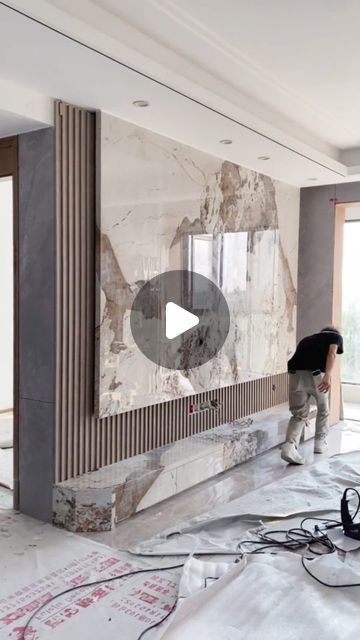 Luxury Accent Walls In Living Room, How To Make Tv Wall Panel, Tv Marble Wall, Tv Wall Panels, Marble Tv Wall Design, Panel Tv Wall, Living Wall Design, Marble Wall Design Luxury Bedroom, Marble Tv Feature Wall