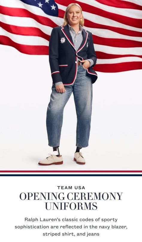 Ralph Lauren Olympics, Lean Women, Katie Ledecky, Paris Inspired, Paralympic Games, Usa Olympics, Gisele Bündchen, Uniform Design, Beauty Awards