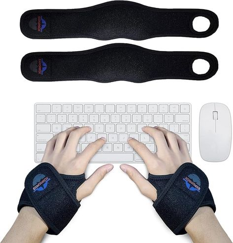 Amazon.com : EXPOPROX-Wearable Wrist Rest Pads, 2 Pc. Set, Ergonomic Mouse and Keyboard Support Cushions to Reduce Joint Stress, Tension,Adjustable Fit with Padded Comfort. : Office Products Office Supplies Desk Accessories, Mouse And Keyboard, Wrist Brace, Wrist Rest, Wrist Support, Pad Design, Desktop Accessories, Ergonomic Mouse, Office Products