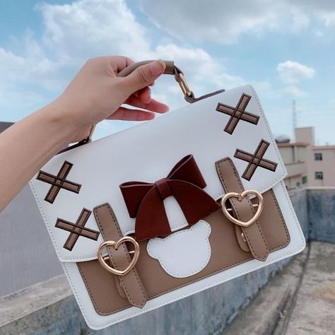 Harajuku Lolita Kawaii Shoulder Bag Messenger Bag SP16618 - Harajuku Kawaii Fashion Anime Clothes Fashion Store - SpreePicky Kawaii Purse, Tas Chanel, Anting Manik, Bear Bag, Kawaii Bags, Mode Kawaii, Sacs Design, Cute Purse, Womens Handbag