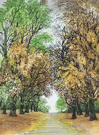 David Gentleman on his year drawing London - gallery | Books | The Guardian David Gentleman, Regents Park, Colourful Art, London Park, Metropolis, The Guardian, Flower Drawing, Art Lessons, Colorful Art