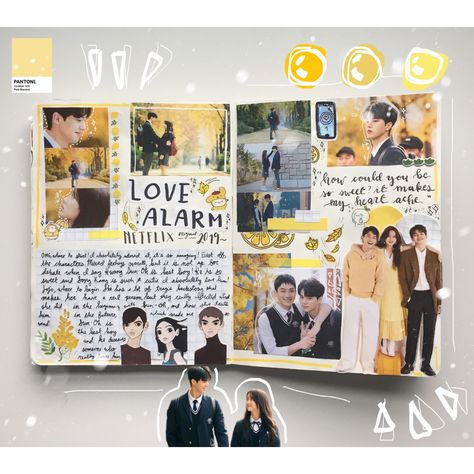 K Drama Journal Ideas, Kdrama Journal Ideas, K Drama Journal, Kdrama Scrapbook, Kdrama Fan Art Wallpaper, Kdrama Journal, Drama Journal, Love Alarm, Book Review Journal