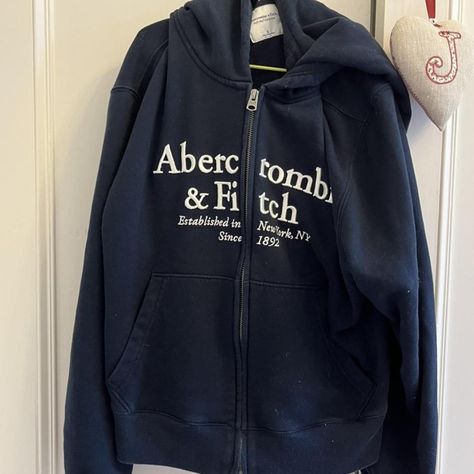 Abercrombie navy blue zip up hoodie size small... - Depop Navy Blue Zip Up Hoodie, Blue Zip Up Hoodie, Navy Blue Hoodie, Navy Hoodie, Blue Hoodie, Zipper Hoodie, Zip Up Hoodie, Zip Ups, Navy Blue