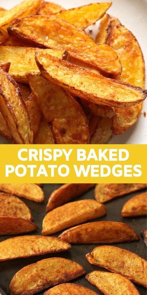 The Best Potato Wedges, Best Potato Wedges, Oven Wedges, Baked Potato Wedges Recipe, Baked Potato Wedges, Crispy Potato Wedges, Crispy Baked Potatoes, Roasted Potato Wedges, Potato Wedges Recipe