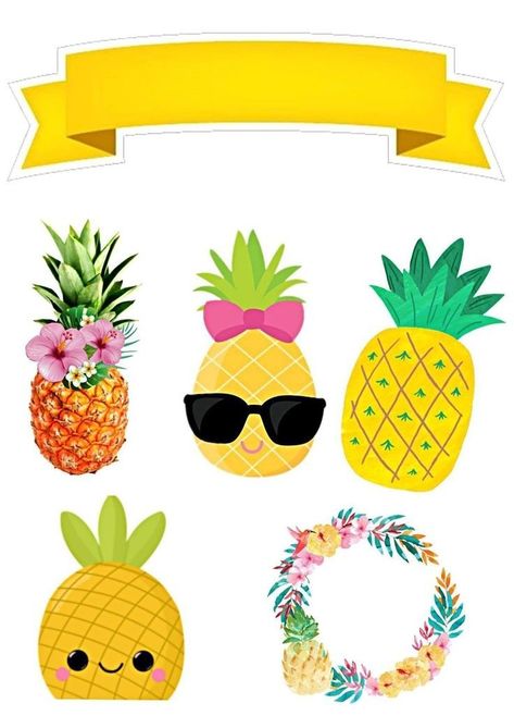 Flamingo Birthday Theme, Bday Decor Ideas, Pineapple Cake Topper, Pineapple Printable, Tutti Frutti Birthday Party, Birthday Concept, Barbie Pool, Flamingo Themed Party, Happy Birthday Printable