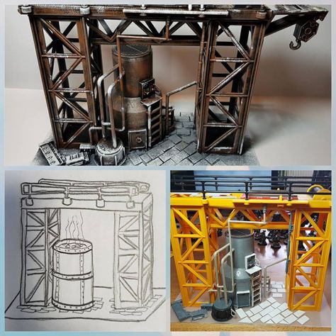 Necromunda Terrain Diy, Fur Furniture, Necromunda Terrain, Scifi Building, Dnd Crafts, Steel Beam, Warhammer Terrain, 40k Terrain, Game Terrain