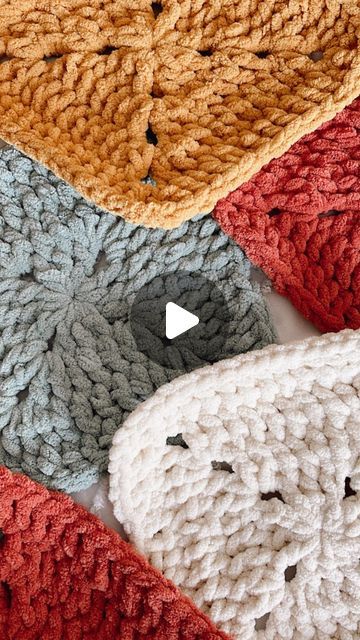 Daniela Jaimalis 🌼 | CJ Design on Instagram: "Forever obsessed with this blanket! 🤩 It was my very first granny squares blanket, for real, believe it or not 🤭 It’s beautiful, simple, quick to make, and oh, so so cozy! 💕 The simplicity and colour choices make this blanket such a nice statement piece in your home. If you haven’t had the chance to make this blanket yet, the free pattern is in my blog, as well as YouTube! You have all the details to make the perfect blanket this winter 🥰 Yarn I used: @yarnspirations Bernat Blanket Yarn #crochet #crochetblanket #grannysquares #crochetgrannysquare #crochetersofinstagram #crochettutorial #crochetpattern #crochetblogger #crochetinspiration #chunkyblanket" Crochet Blanket Kits, Chunky Granny Square Blanket, Bernat Blanket Yarn Crochet, Bernat Blanket Yarn Patterns, Blanket Yarn Crochet, Granny Squares Blanket, Cj Design, Squares Blanket, Bernat Blanket