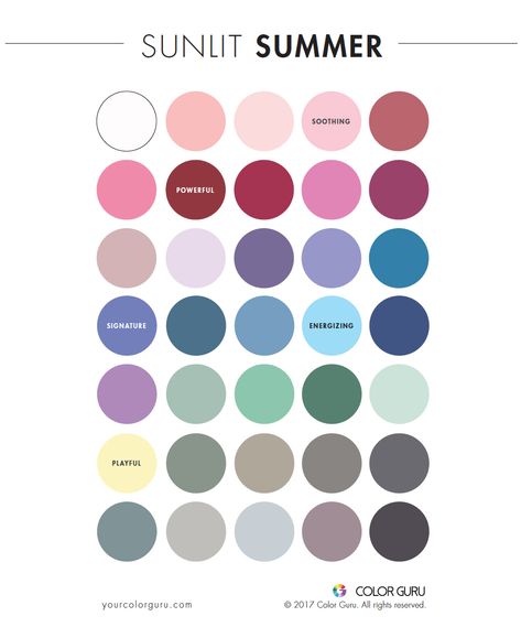 Sunlit summer Moonlit Summer Wardrobe, Moonlit Winter Color Palette, Moonlit Summer Color Palette, Moonlit Summer, Color Guru, Color Analysis Summer, Cool Summer Palette, Light Summer Color Palette, Deep Winter Palette