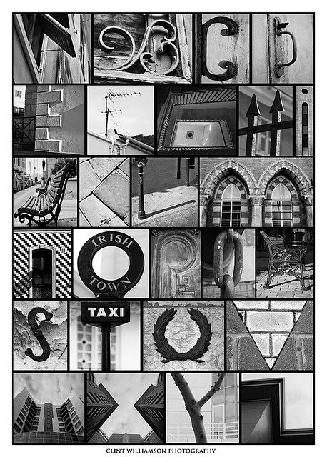 Urban alphabet by Clint Willliamson, I like the way the artist uses black and white and also has the main focus on the letter so it is clear to see which letter it is. Found Alphabet Photography, Letter Art Photography Alphabet, Live Letters, Letter Art Photography, Letter Composition, Teaching Photography, High School Photography, Class Inspiration, Letter Photography