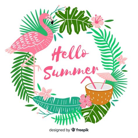 Hello summer Vector | Free Download Summer Logo, Hello Design, Hawaiian Party Decorations, Summer Banner, Fiesta Tropical, Summer Cartoon, Summer Icon, Hawaiian Party, Summer Backgrounds