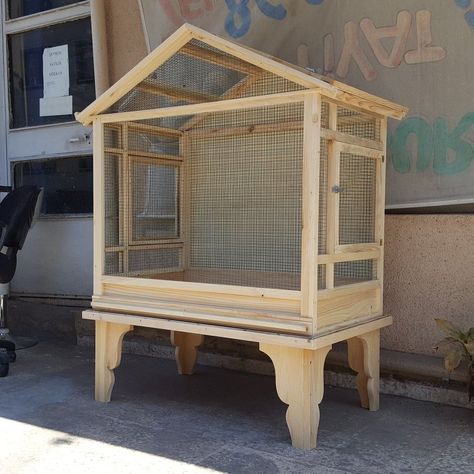 Diy Aviary, Diy Bird Cage, Bird Cage Design, Parakeet Cage, Pet Bird Cage, Woodworking Projects For Beginners, Bird Aviary, Parrot Cage, Bird Cage Decor