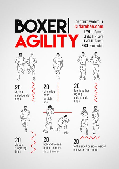 Boxer Agility Workout Concentration - Lower Body Darebee Workout, Boxing Workout Routine, Boxer Workout, Agility Workouts, Fighter Workout, Boxing Training Workout, Boxing Techniques, Workout Man, Mma Workout