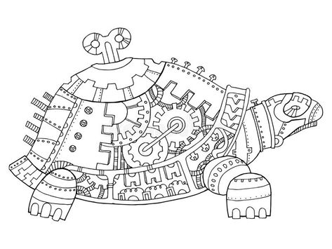 Steampunk Style Turtle Coloring Book Vector Stock Vector - Illustration of pattern, antistress: 85258348 Gear Drawing, Steampunk Drawing, Book Vector Illustration, Steampunk Coloring, Horse Coloring Books, Steampunk Tattoo, Animal Coloring Book, Steampunk Animals, Mechanical Animals