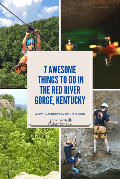 7 Awesome Family-Friendly Activities to do in Red River Gorge, Kentucky - Five Family Adventurers Red River Gorge Kentucky Rock Climbing, Red River Gorge Kentucky, Kentucky Attractions, Kentucky Vacation, Kentucky Travel, Couples Weekend, Red River Gorge, Winter Trip, Daniel Boone