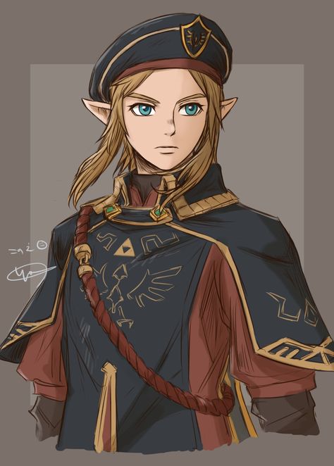 Royal Guard Outfit, Royal Guard Link, Zelda Concept Art, Guard Outfit, Zelda Poster, Legend Of Zelda Poster, Botw Link, Linked Universe, Elf Games