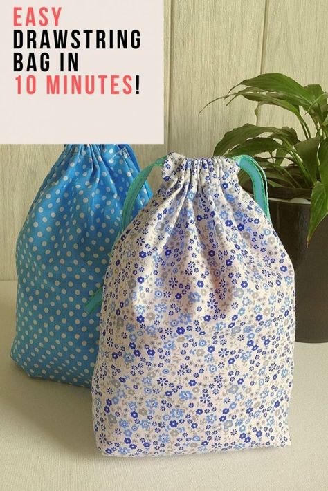 Sew A Drawstring Bag, Sewing Notes, Doorstop Pattern, Drawstring Bag Diy, Drawstring Bag Tutorials, Drawstring Bag Pattern, Homemade Bags, Teaching Sewing, Sew Bags