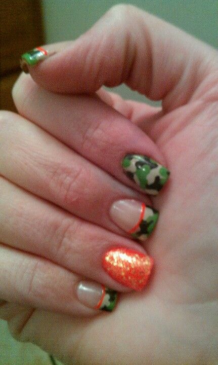 Camo nail art by Alicia @ Nails Ink  Sedalia, Mo Hunting Nails, Camo Nail Art, Jazzy Nails, Nail Ink, Camouflage Nails, Camo Nails, Camouflage Wedding, Country Nails, Thanksgiving Nails