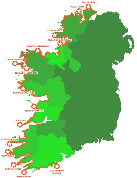 Wild Atlantic Way Ireland Map and Guide – Tours, Sights, Accommodation and Route Information Wild Atlantic Way Ireland, Ireland Road Trip, Ireland Map, Wild Atlantic Way, Travel Route, Travel Map, Slow Travel, Republic Of Ireland, Travel Maps