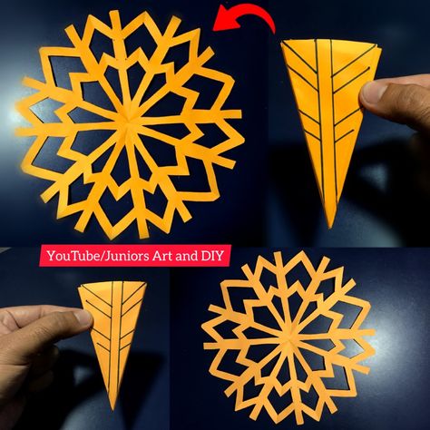 Snowflake Pattern Easy, Make Paper Snowflakes Easy, Christmas Paper Snowflakes, Flower Origami Tutorial, Paper Snowflakes Easy, Paper Flower Origami, Make Paper Snowflakes, Snowflake Crafts, Paper Snowflake Template