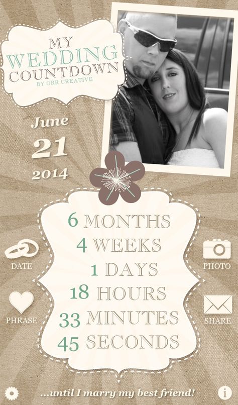 6 months❤️ 6 Months To Go Wedding Countdown, Countdown Wedding, Best Iphone Apps, Wedding Countdown, Ios Application, Marrying My Best Friend, Newly Engaged, Best Iphone, Over The Moon