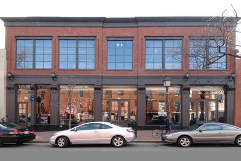 Main Street Buildings, Brick Apartment, Retail Facade, Shop Facade, Storefront Design, Classic Building, Office Building Architecture, Mix Use Building, Brick Architecture