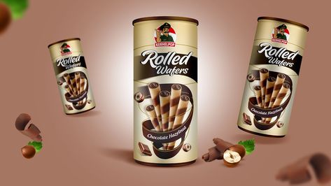 Kernal Pop Roll wafer Chocolate Hazelnut, Design Advertising, Graphic Design Advertising, Food Packaging, Freelancing Jobs, Hazelnut, Rolls, Graphic Design, Design