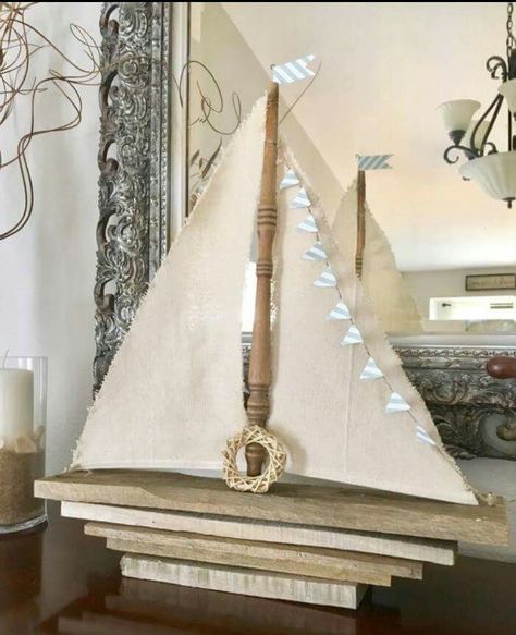 Nautical Diy Crafts, Diy Sailboat, Sailboat Craft, Nautical Decor Diy, Coastal Diy, Baby Shower Books, Sailboat Decor, Nautical Diy, Nautical Crafts