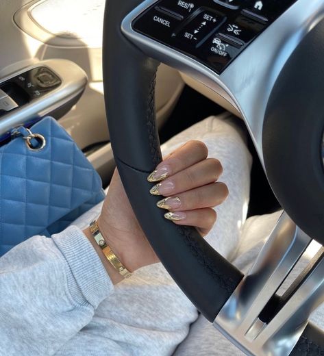 girlyvscothingss Chrome Almond Acrylic Nails, Chrome Almond, Vision Board Pics, Car Pic, Pandora Bangle, Almond Acrylic, Life Goals Future, Almond Acrylic Nails, Gold Chrome