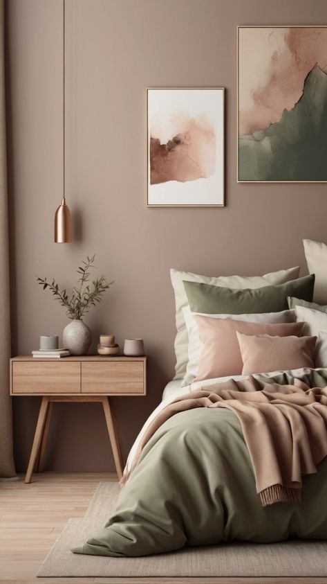 Bedroom Design Beige, Beige Walls Bedroom, Minimalistic Interior Design, Rose Bedroom, Minimalistic Interior, Beige Bedroom, Bedroom Wall Colors, Bedroom Color Schemes, Bedroom Color