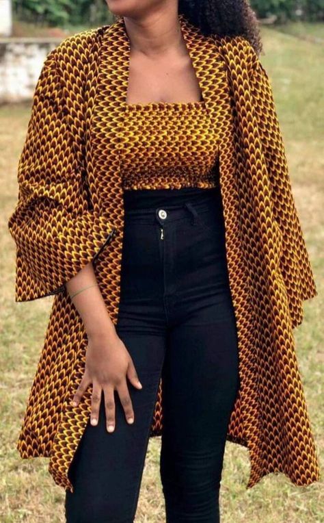 African Print Coat, Ankara Kimono, Kitenge Designs, Ankara Clothing, African Print Maxi Skirt, African Tops, Ankara Tops, African Print Dress Ankara, African Fashion Skirts