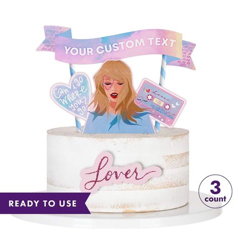 Taylor Swift Lover Birthday Cake, Taylor Swift Cake Topper Printable, Taylor Swift Cake Topper, Taylor Swift Lover Cake, Taylor Swift Inspired Cake, Healthy Baking Alternatives, Bolo Taylor Swift, Sugar Free Pastries, Eras Party