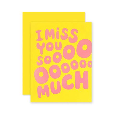 MISS YOU SOOO MUCH CARD – Bow & Arrow Collection I Miss You Card, Miss You Cards, Pink Foil, Postcard Art, Bow Arrows, Pink Cards, Foil Cards, Paper Source, Custom Stamps