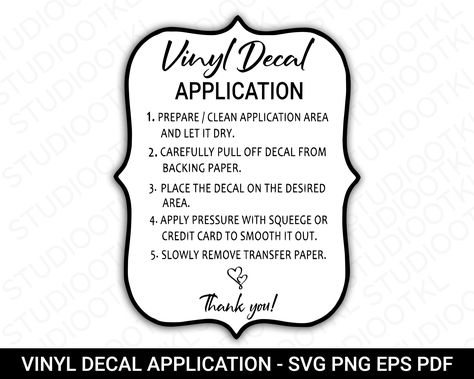 Learn how to apply and care for your vinyl decals with our easy-to-follow instructions. #vinyldecals #vinyldecalapplication . #Decal_Instructions_For_Customers_Free #Car_Decal_Instructions_For_Customers #Vinyl_Decal_Instructions_For_Customers #Vinyl_Care_Instruction_Card Decal Instructions For Customers Free, Decal Application Instructions Free, Vinyl Decal Instructions For Customers, Car Decal Instructions For Customers, Vinyl Care Instruction Card, Decal Instructions For Customers, Cricut Personalized, Decal Application Instructions, Sticker Images